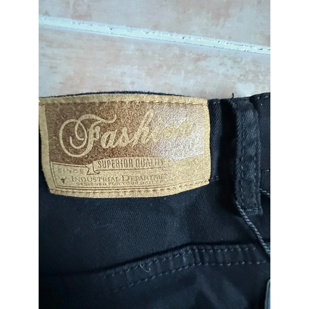 Fashion Knee  Faux pocket‎ zipper skinny Jeans Men size 32 New